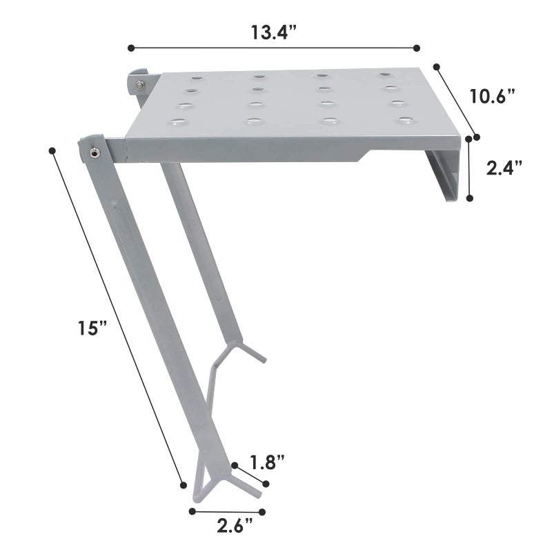 TooCust Ladder Platform - 400 lbs Heavy Duty Work Tray & Anti-Slip Standing Step for Extension Ladders, Adjustable Safety Workstation for Painting & Home Maintenance (Silver) - Image 3
