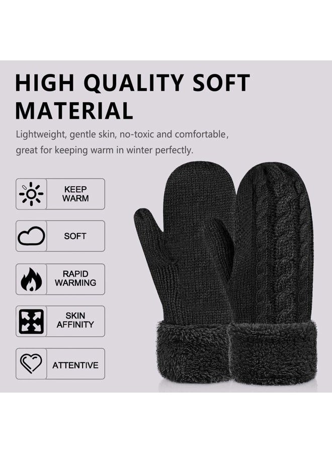 Whiteleopard Women's Winter Gloves Warm Lining - Cozy Wool Knit Thick Gloves Mittens in 9 color - Image 3