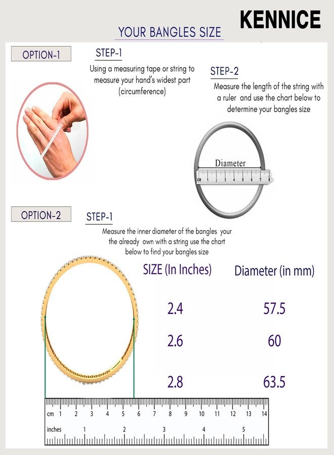 KENNICE Combo Of Designer Victoria Bangles, Trendy Gold Plated And Coinage Bangles For Women - Pack Of 6 - Image 5