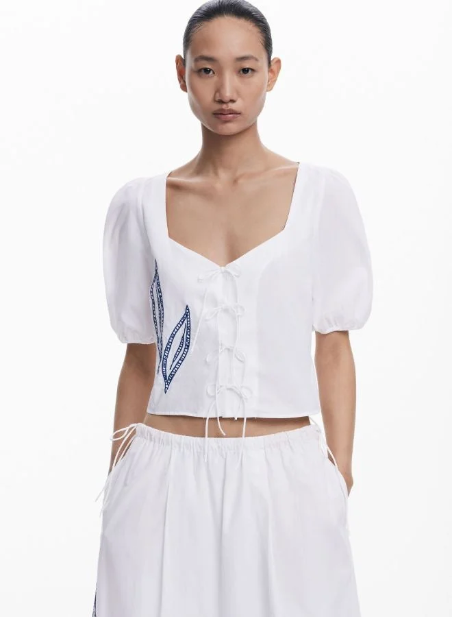 ديسيجوال بلوزة مطرزة بأكمام منفوخة