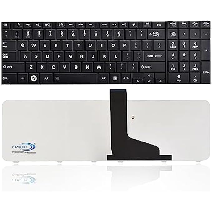 rayihni LAPTOP INTERNAL KEYBOARD (US) FOR TOSHIBA SATELLITE C850, L850, C845, C855, C870, C870D, C875 P/NO.V130526AS3, 6037B0077902 BLACK - Image 1
