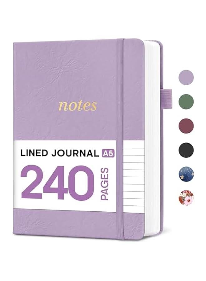 Arabest Lined Journal Notebook for Women, 240 s Thick College Ruled Journal for Writing, Hardcover Notebook for Work & Note Taking, Perfect for Office Home School Supplies, A5(5.7 x 8.6), Purple - Image 1