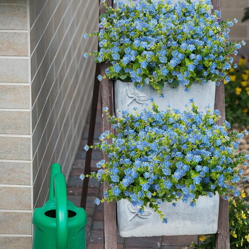 NETAP Outdoor Artificial Flowers UV Resistant, 20 Bundles Fake Realistic Floral Greenery Plants for Outside Porch, Window Boxes, Garden, Yard, Inside Home Table Decor,Blue - Image 4