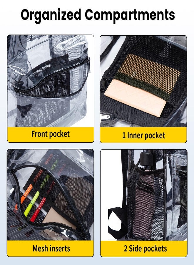 فورسباك حقيبة ظهر شفافة من فورزباك، مصنوعة من مادة PVC شديدة التحمل، مزودة بحزام مقوى، مناسبة لمكان العمل - أسود - Image 5