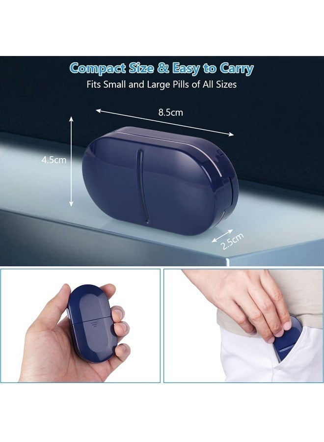 2-in-1 Portable Pill Organizer and Tablet Cutter with Ultra-Precise 0.8mm Stainless Steel Blade, Medicine Storage Case for Accurate Pill Splitting and Daily Dose Management, BPA-Free Moisture and Dust Resistant Design for Home, Travel, and Everyday Use - Image 2