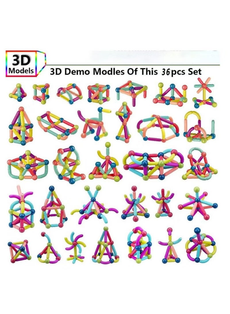 36 Pieces Magnetic Building Sticks Blocks Toy - Image 2