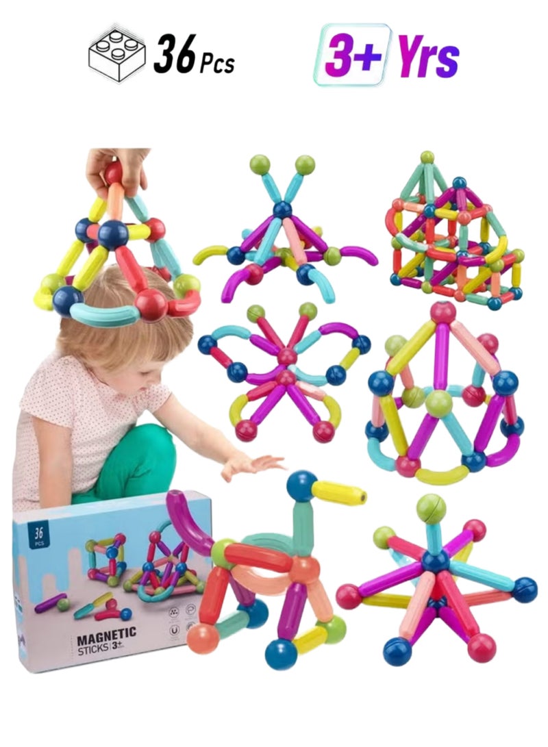 36 Pieces Magnetic Building Sticks Blocks Toy - Image 1
