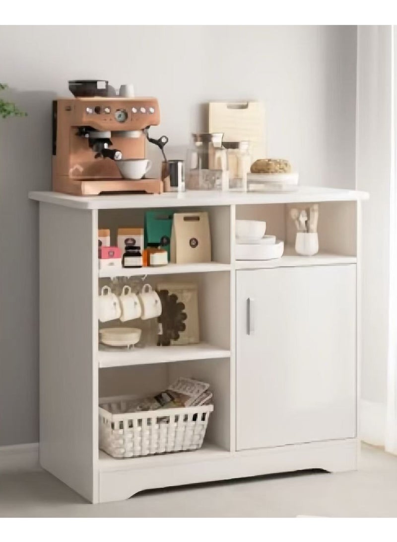 Generic Kitchen Storage Cabinet Kitchen Storage Rack Coffee Cabinet with 4 Open Shelves and 1 Cabinet Door Storage Kitchen Organizer for Home Office  - Image 1