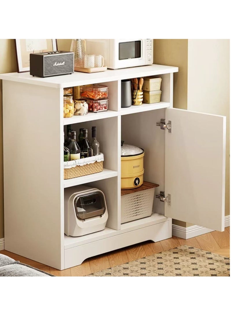 Generic Kitchen Storage Cabinet Kitchen Storage Rack Coffee Cabinet with 4 Open Shelves and 1 Cabinet Door Storage Kitchen Organizer for Home Office  - Image 3