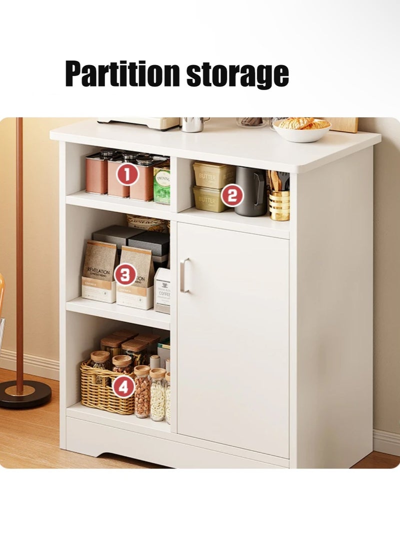 Generic Kitchen Storage Cabinet Kitchen Storage Rack Coffee Cabinet with 4 Open Shelves and 1 Cabinet Door Storage Kitchen Organizer for Home Office  - Image 4