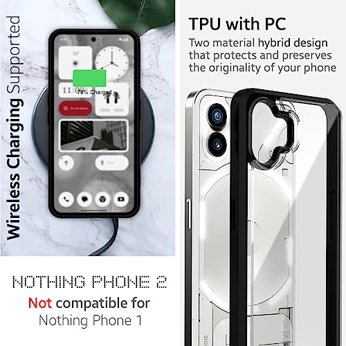 KAPAVER Back Cover Case Compatible with Nothing Phone 2 5G (PC+TPU) (Black) - Image 2
