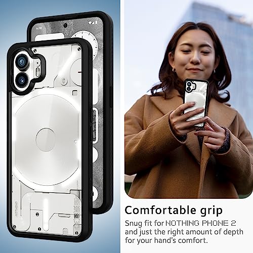KAPAVER Back Cover Case Compatible with Nothing Phone 2 5G (PC+TPU) (Black) - Image 3