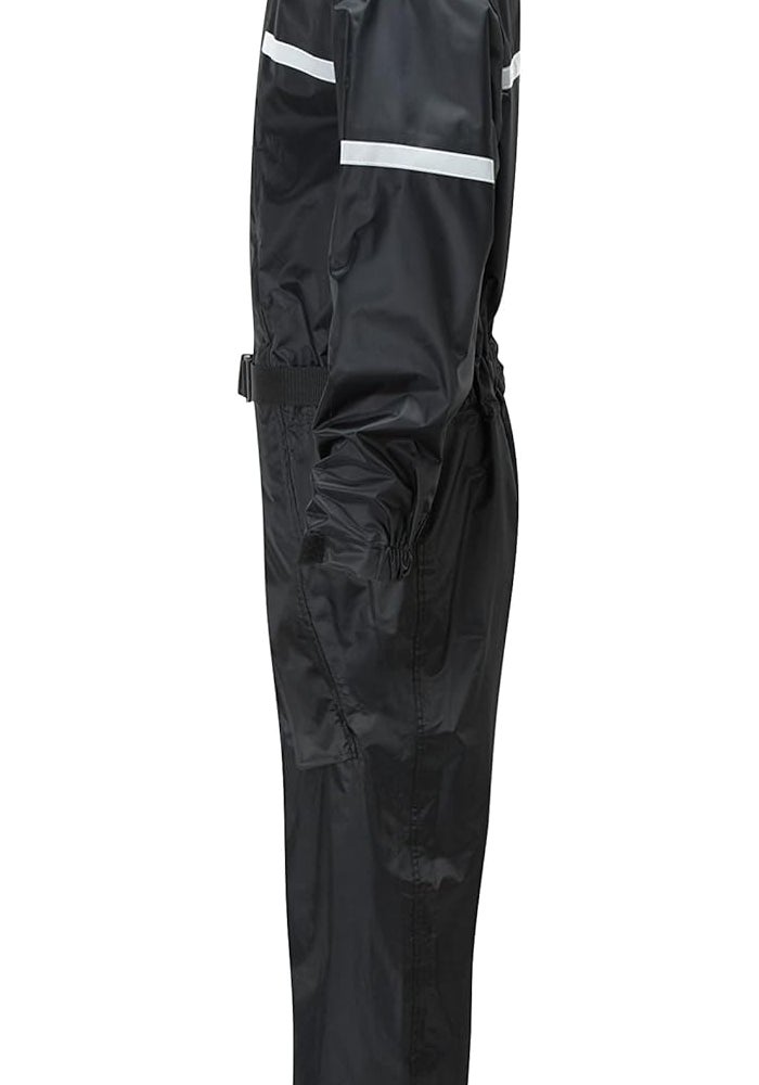 JDC Motorcycle Waterproof Rain Suit Over Suit 1PC - SHIELD - Black - S - Regular Leg (32") - Image 4