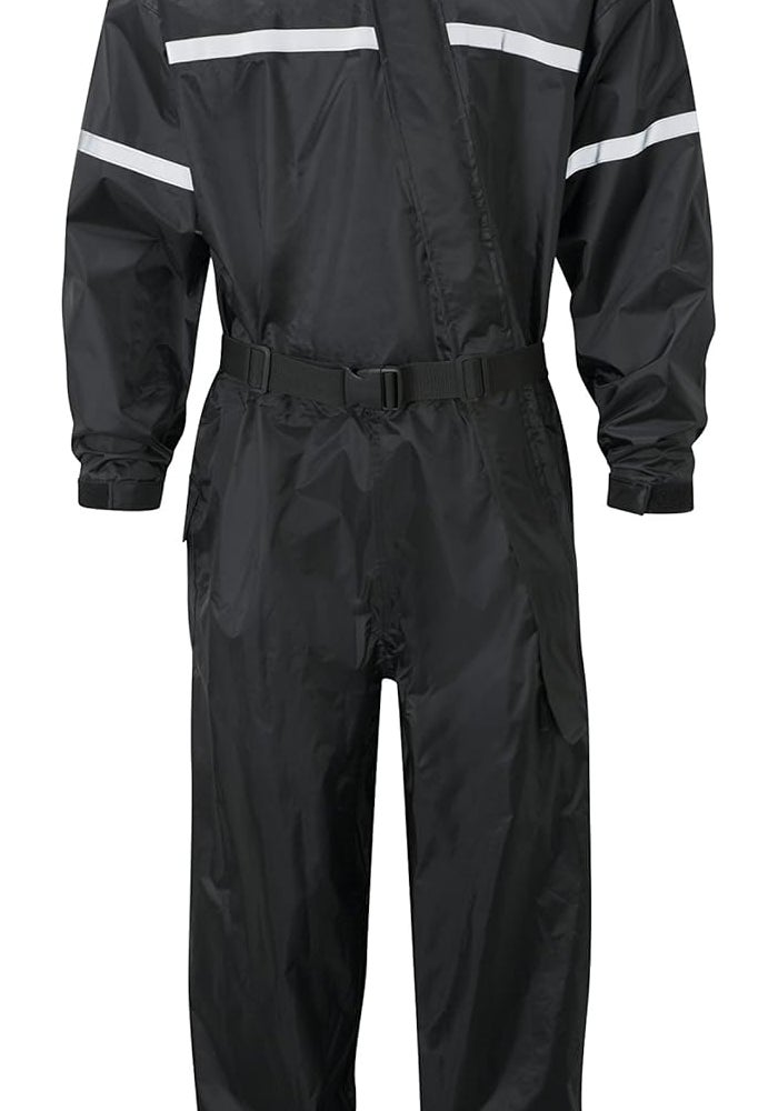 JDC Motorcycle Waterproof Rain Suit Over Suit 1PC - SHIELD - Black - S - Regular Leg (32") - Image 1