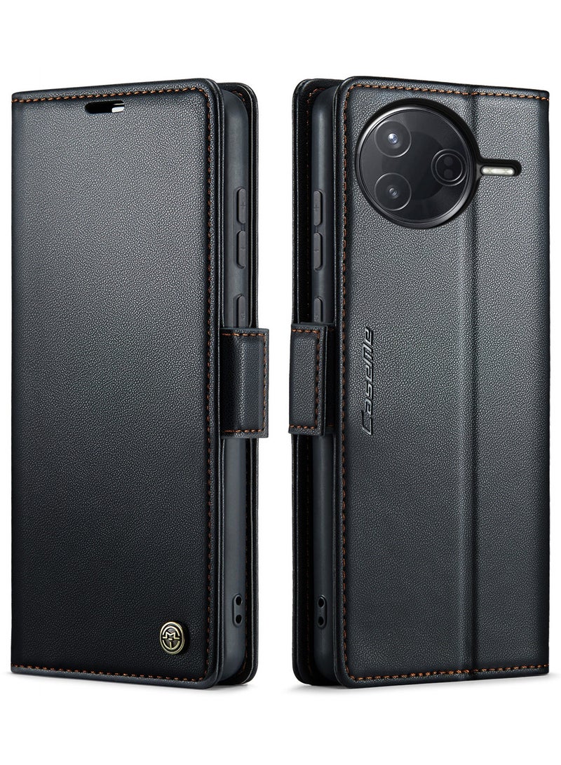 عام غطاء جلدي رفيع مغناطيسي أنيق لبوكو إف7 5G - حافظة بطاقات مع حامل قائم بتصميم فليب