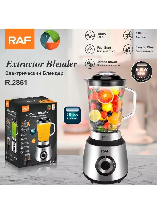 آر إيه أف خلاط وعصارة كهربائية R-300 - محرك قوي 1000 واط، إبريق من الفولاذ المقاوم للصدأ سعة 1.5 لتر مع مطحنة ماسالا، جهاز مطبخ متعدد الوظائف - Image 4