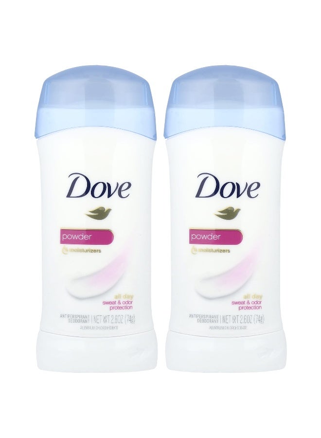 Dove, Antiperspirant Deodorant, Powder, 2 Pack, 2.6 oz (74 g) Each - Image 1