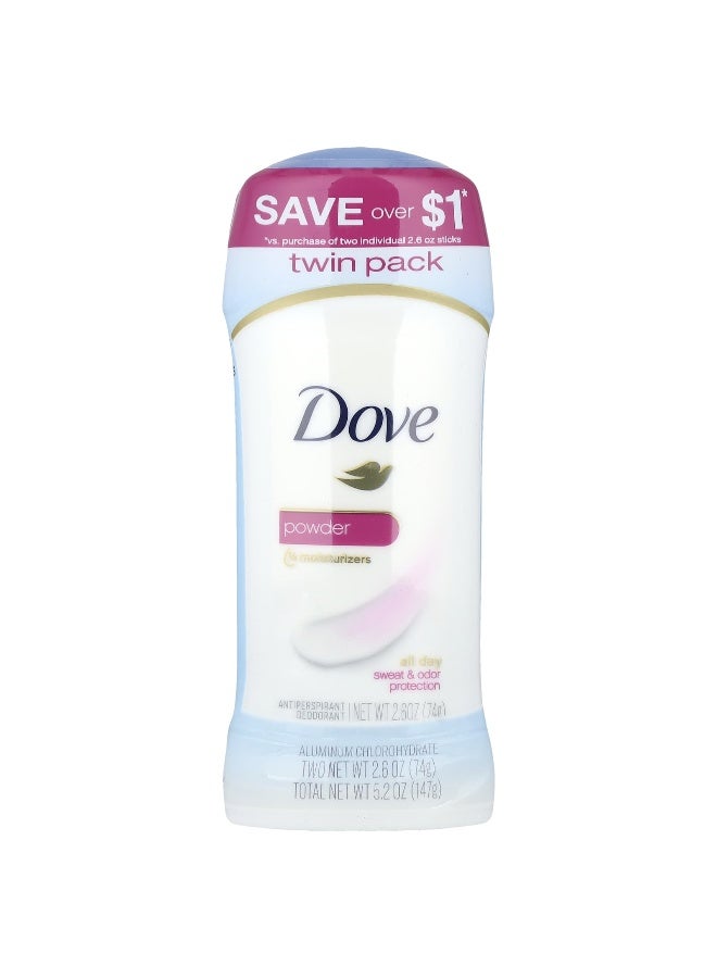 Dove, Antiperspirant Deodorant, Powder, 2 Pack, 2.6 oz (74 g) Each - Image 2