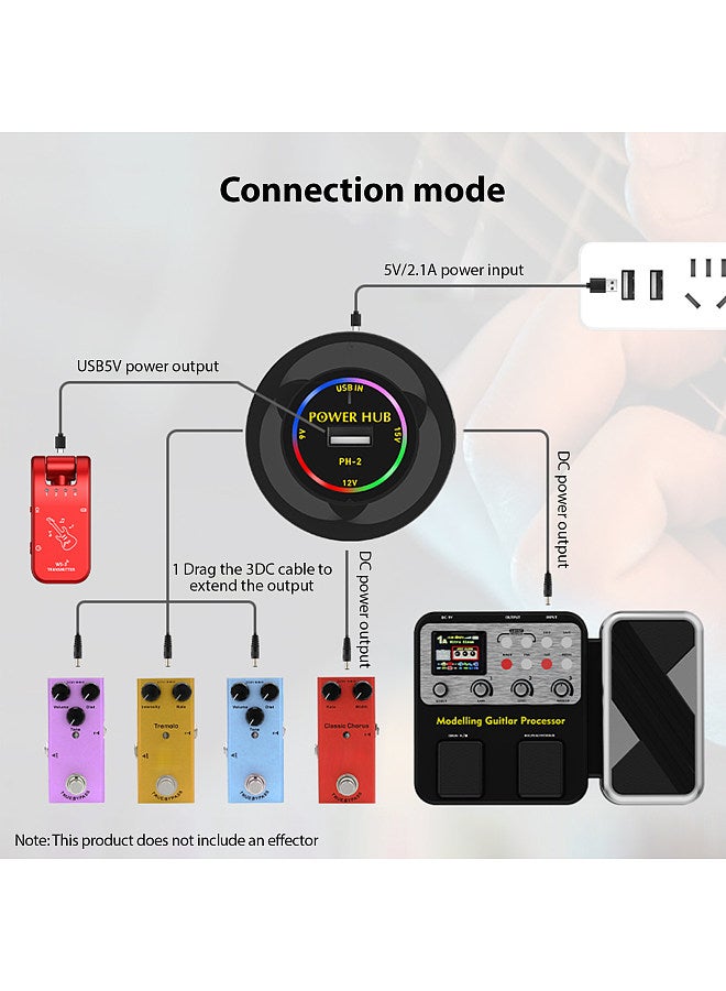 Generic Mini Effector Power Supply 3 Channels Output 9V12V15V Low Noise Music Instrument Effector Power Supply Synchronous Output with Independent Short Circuit Protection Power HUB  - Image 3