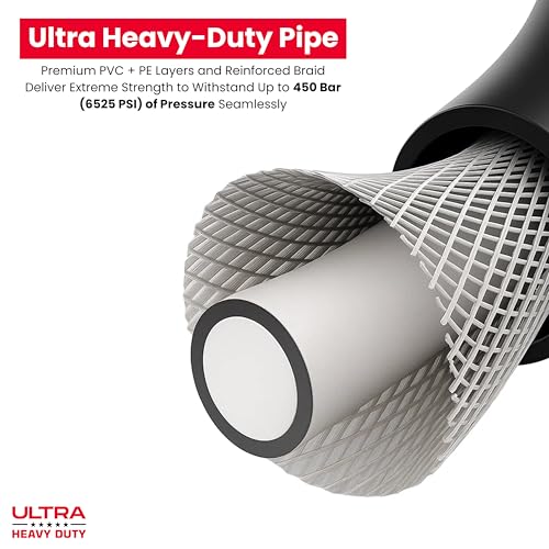 JPT Ultra Heavy-Duty 8Mtr High Pressure Hose Pipe Compatible with Bosch AQT/Aquatak 100, 110, 120, 125 & 130 Series | B.P Upto 450 Bars | Premium PVC + PE Layers & Reinforced Braid - Image 5