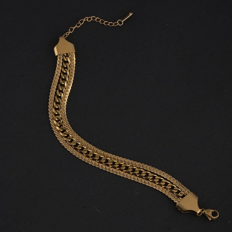 PALMONAS 18k Gold Tone Plated Equilibrium Link Bracelet
 for Women - Image 3