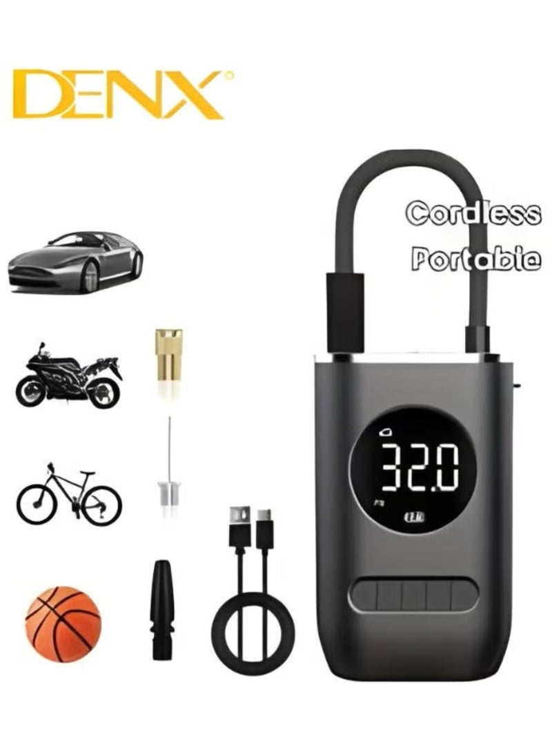 Denx Digital Car Tire Inflator Smart Wireless Electric Mini Air Compressor Digital Tire Pressure Detector for Bikes Cars | 150 PSI | 70W - Image 2