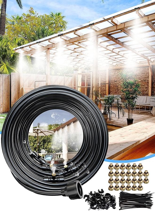 Generic 18-Meter Misting Cooling System Kit Watering Line Misters For Outdoor Waterpark Patio Lawn Garden Umbrella Deck Canopy Gazebo Home Backyard Greenhouse Irrigation  - Image 1