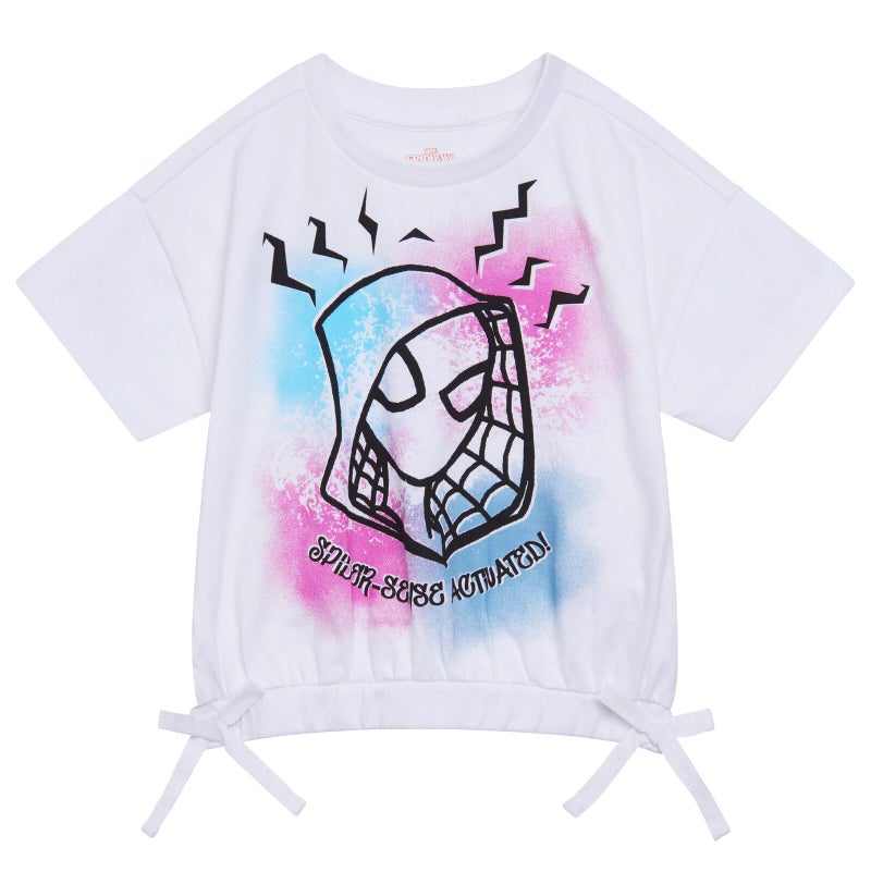 Marvel Spider-Man Spider-Gwen Toddler Girls T-Shirt and Leggings Outfit Set Ghost Spider White/Black 4T - Image 4