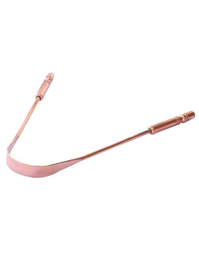 WHOLELIFEOBJECTS 100% Pure Copper Tongue Scraper Cleaner | Perfect Surgical Tongue Scraper | Best Remedy for Bad Breath | Maintains Oral Hygiene| Flexible Handle and Comfortable Grip  - Image 1