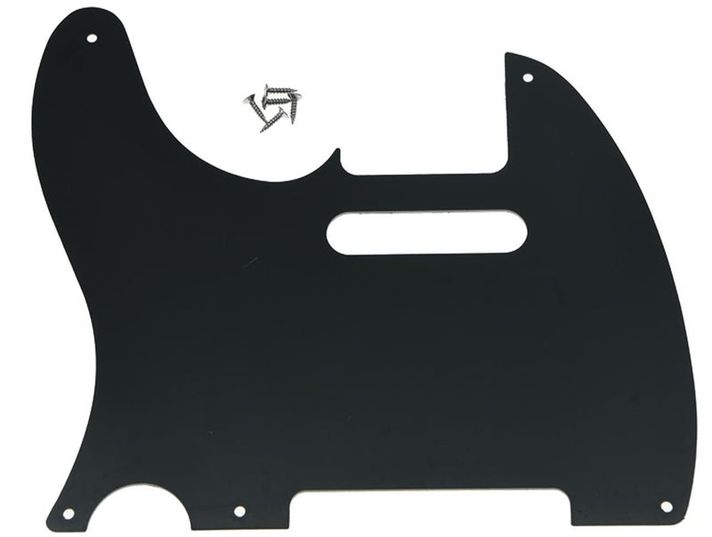 KAISH American Vintage 5 Hole Tele Pickguard TL Guitar Pick Guard Scratch Plate for Tele/Telecaster Glossy Black 1 Ply - Image 2