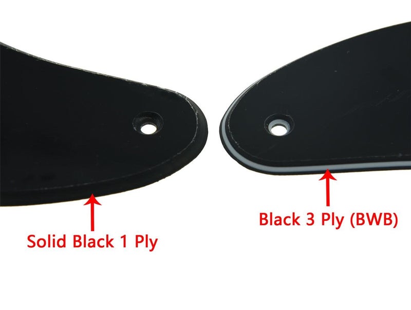 KAISH American Vintage 5 Hole Tele Pickguard TL Guitar Pick Guard Scratch Plate for Tele/Telecaster Glossy Black 1 Ply - Image 4
