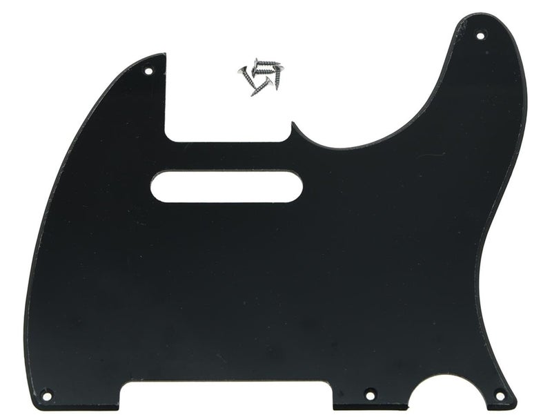 KAISH American Vintage 5 Hole Tele Pickguard TL Guitar Pick Guard Scratch Plate for Tele/Telecaster Glossy Black 1 Ply - Image 1