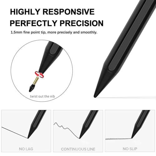SuitMeeUp Stylus Pen for iPad 2025-2018 Active Pen 11th & 10th Gen Fast Chagring Stylus Pencil with Palm Rejection for Apple iPad 11th/A16/10/9/8/7/6th,Pro 12.9/11/13 inch M4,Air M2/M3/5/4/3,Mini A16/5th/6th - Image 4