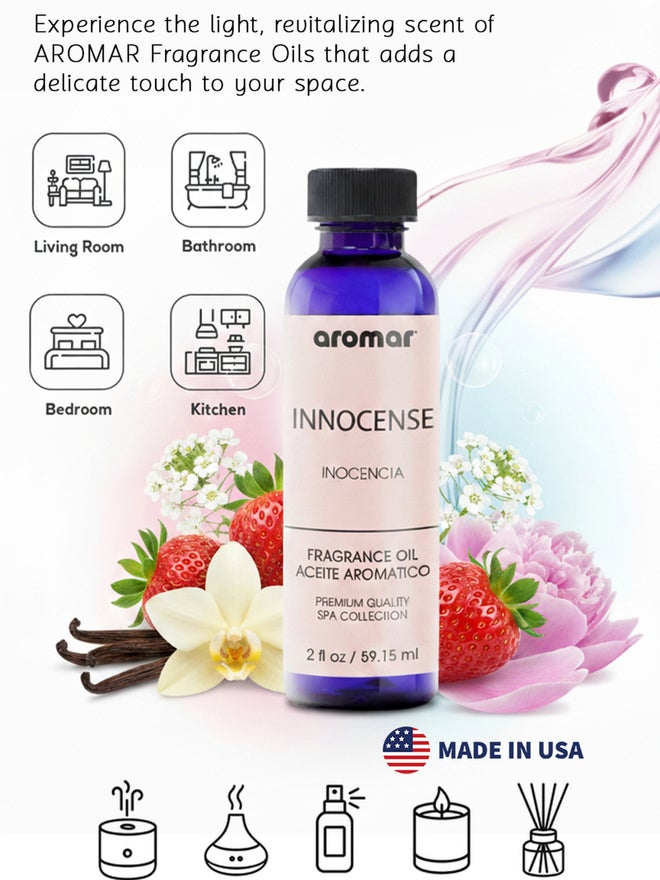 أرومار زيت عطري أساسي للسبا برائحة إنوسينس، 59.15 مل، بعبير زهري وبودري ناعم - Image 2