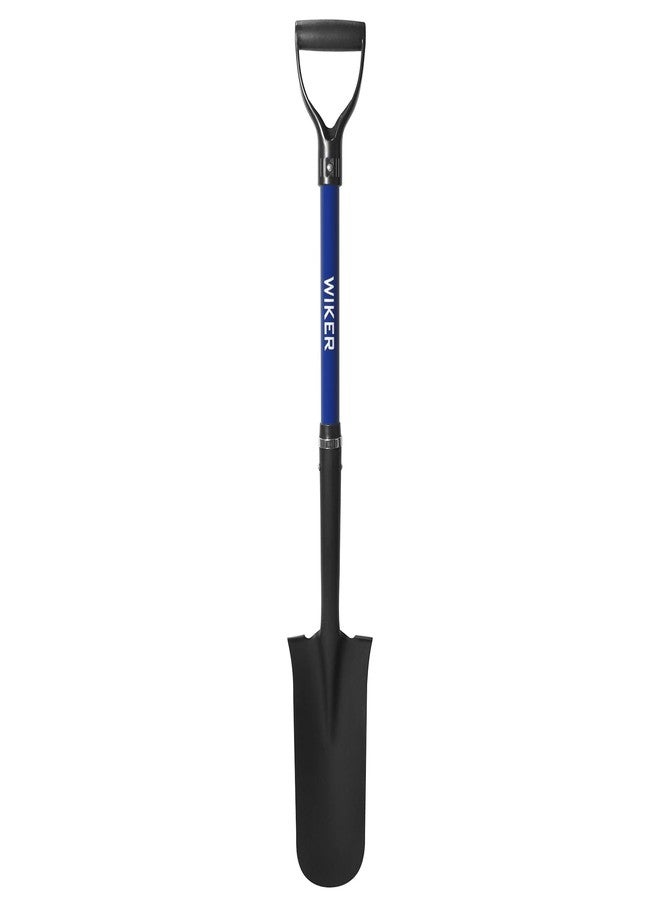 WIKER Spade Shovel,Sharp Shooter Shovel,Shovels for Digging,Planting,Trenching,Gardening,Drain Spade with Fiberglass Handle Heavy Duty,Blue,45 inches - Image 1