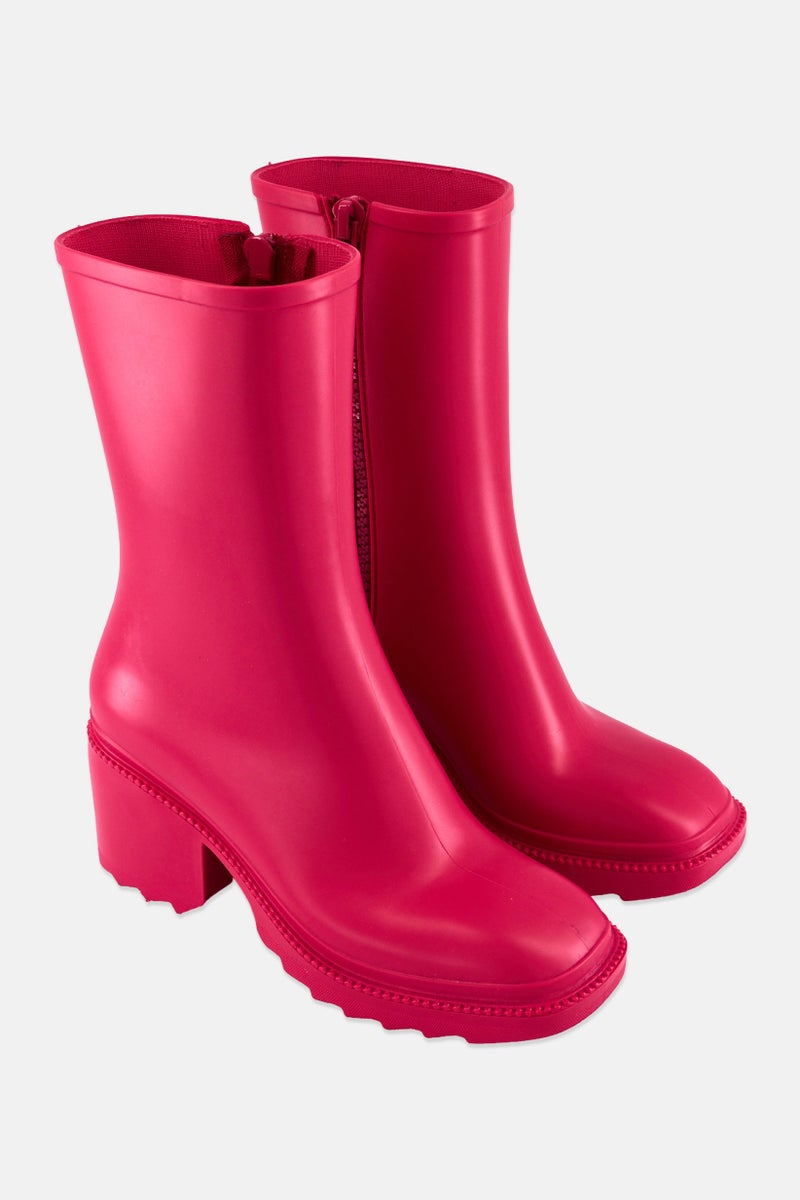 INC Women Medium Everettp Zipper Calf Boots, Fuchsia Pink - Image 1