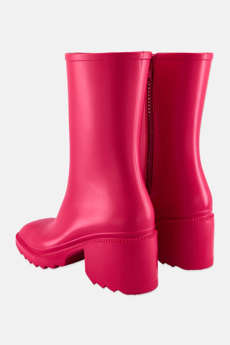 INC Women Medium Everettp Zipper Calf Boots, Fuchsia Pink - Image 2