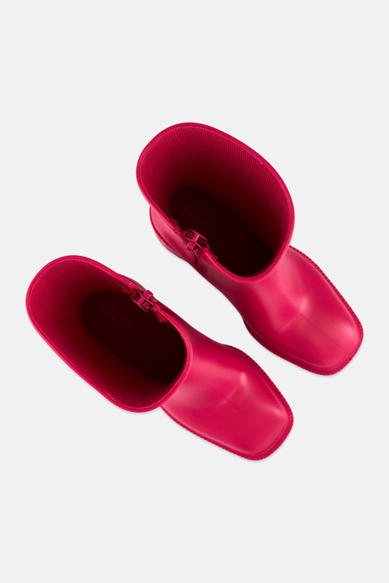 INC Women Medium Everettp Zipper Calf Boots, Fuchsia Pink - Image 4