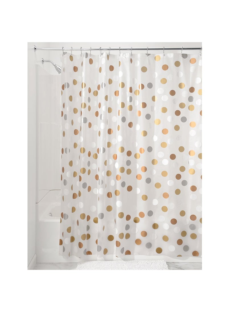 InterDesign iDesign Gilly Dot PEVA Shower Curtain - Metallic  - Image 1