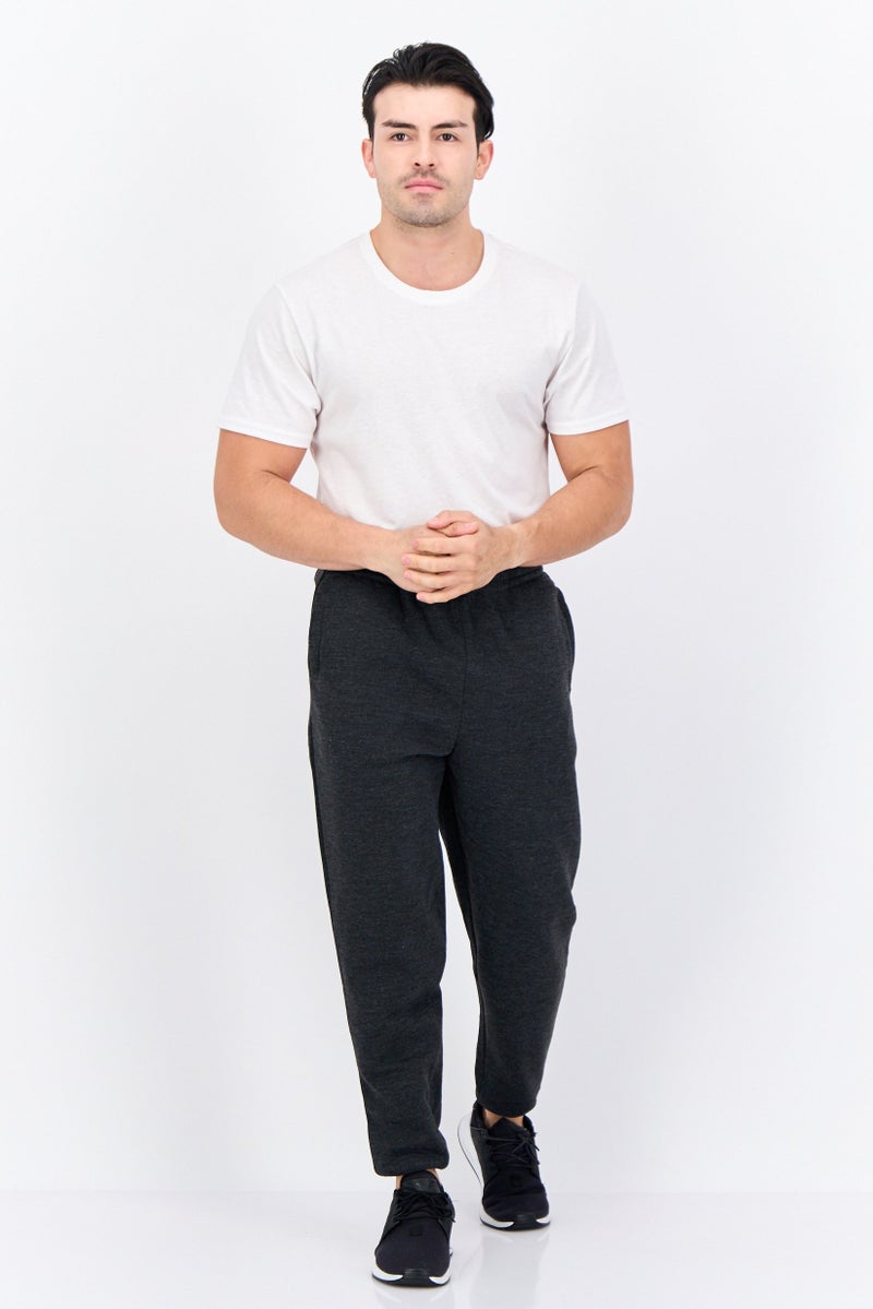 Roadblock Men Regular Fit Heather Jogger Pants, Charcoal - Image 4