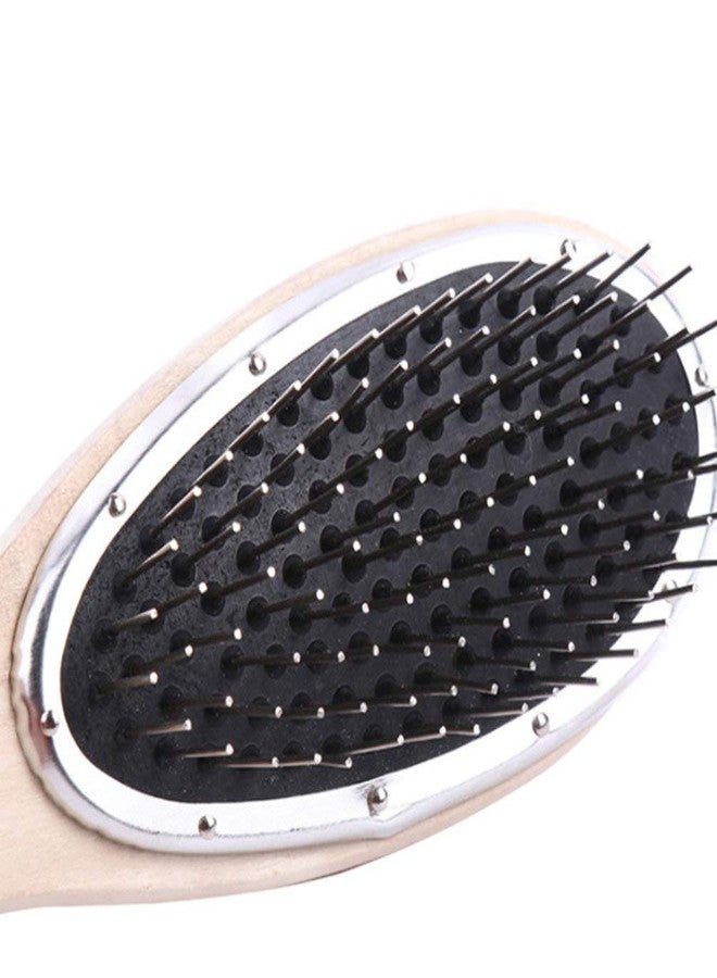 VIVIAN Metal Hair Brush Comb, Prevent Freshening Prevent Static Electricity Beautiful Wooden Handle Wig Brush (Pack of 1) - Image 3
