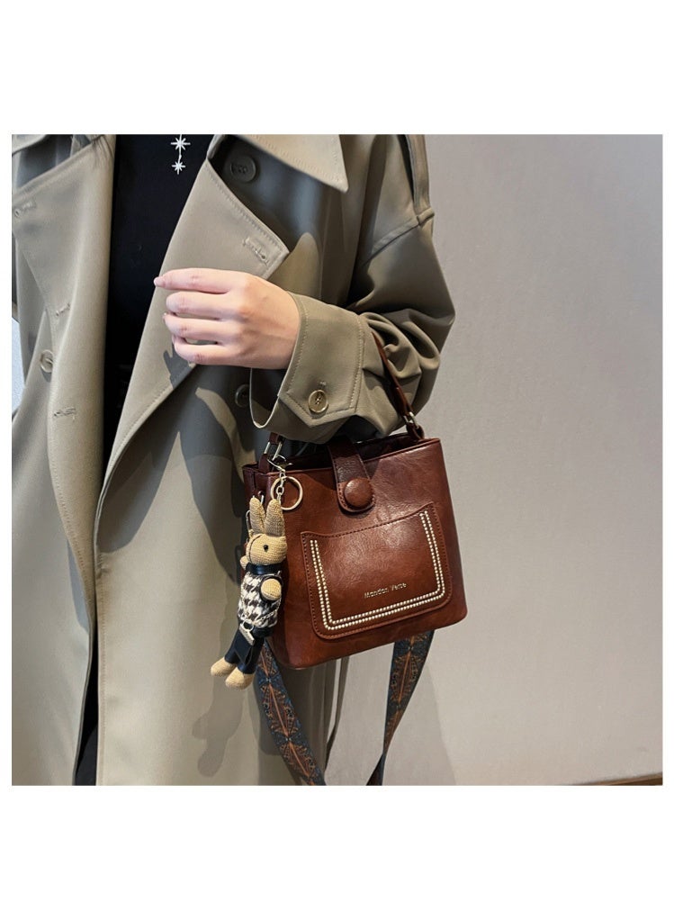 Ssovi Retro High-end Women's Bag New Fashion Shoulder Messenger Bag Niche Design Portable Commuter Bucket Bag  - Image 4