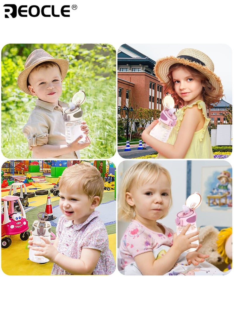 ريوكل زجاجة ماء بسعة ٤٠٠ ملل مقاومة للتسرب مع شفاط مقبض محمول متين بدون بي في سي بلاستيك مقاوم للكسر غسيل يدوي تصميم للقهوة المثلجة والمشروبات - Image 5