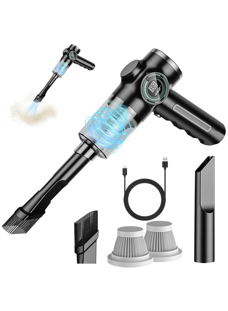 مُكنسة كهربائية محمولة بدون سلك، مكنسة كهربائية صغيرة بقوة 4000 باسكال، مكنسة كهربائية 2 في 1 للسيارة، مكنسة محمولة لتنظيف شعر الحيوانات، للسيارة، المنزل، المطبخ، والمكتب - Image 1