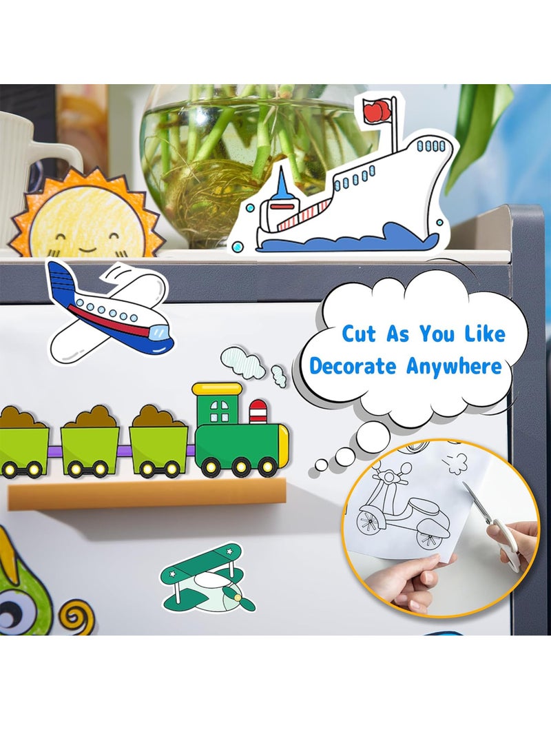 Uwals 30X300cm Drawing Paper Roll for Kids, Coloring Paper Roll Painting Drawing Color Filling Paper, Coloring Poster Drawing Roll Coloring Book DIY Arts Crafts for Preschool Kindergarten Classroom - Image 4