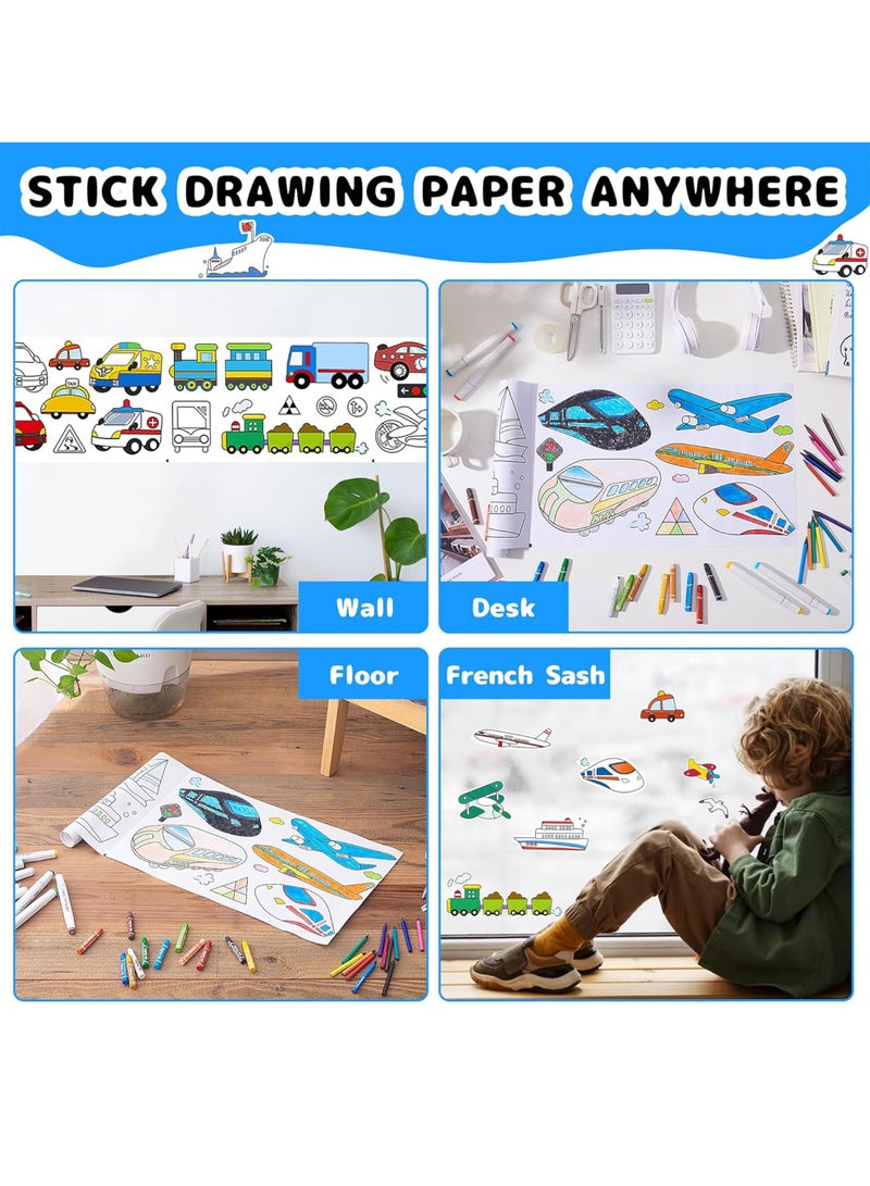 Uwals 30X300cm Drawing Paper Roll for Kids, Coloring Paper Roll Painting Drawing Color Filling Paper, Coloring Poster Drawing Roll Coloring Book DIY Arts Crafts for Preschool Kindergarten Classroom - Image 5