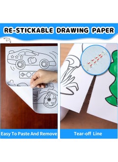Uwals 30X300cm Drawing Paper Roll for Kids, Coloring Paper Roll Painting Drawing Color Filling Paper, Coloring Poster Drawing Roll Coloring Book DIY Arts Crafts for Preschool Kindergarten Classroom  - Image 2