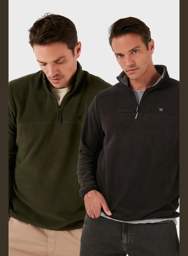 Buratti Slim Fit Anti-Pilling Non-Pilling Bato Collar Raised 2-Pack Polar Men's POLAR 5906001S2