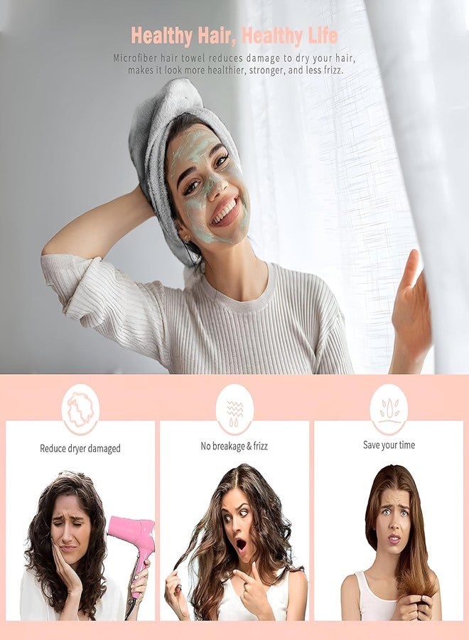 SHAPAT منشفة تجفيف الشعر المصنوعة من الألياف الدقيقة من SHAPAT، عبوة من قطعتين، مناشف بغطاء رأس للشعر المبلل والطويل والمجعد أو الكثيف (متعددة الألوان) - Image 2