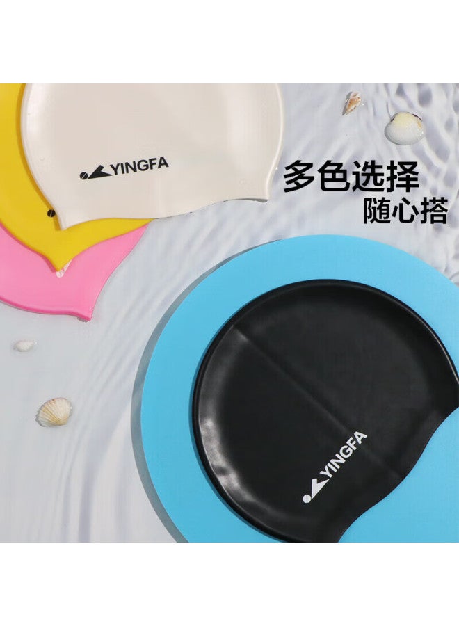 Yingfa Swimming Cap, Solid Color Silicone Long Hair Waterproof Comfortable Non-binding For Men And Women, Adult Swim Cap, Black - Image 4